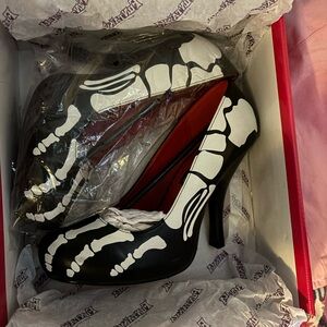 Funtasma Black and White Skeleton Heels